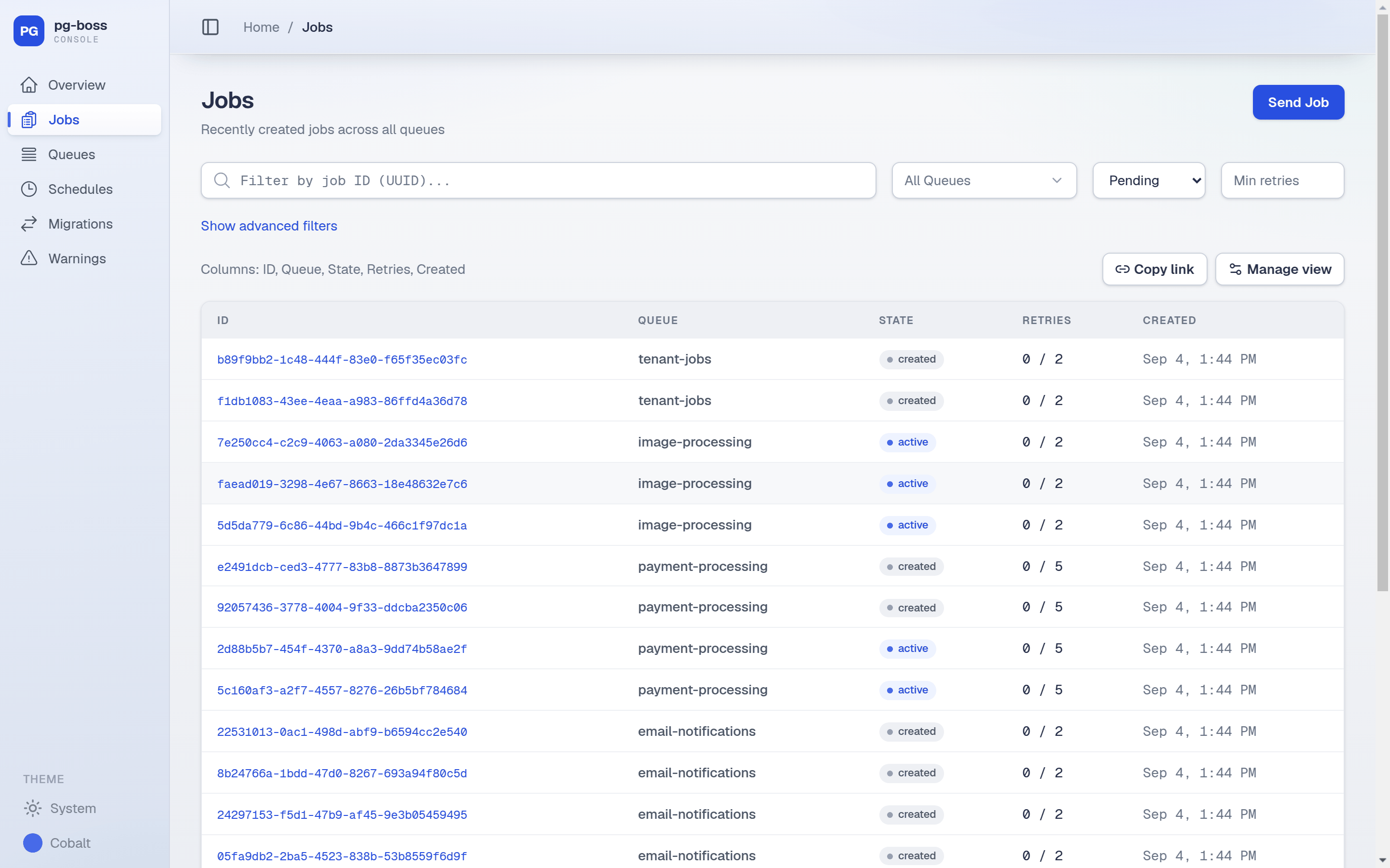 Jobs page